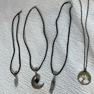 4 crystal necklaces